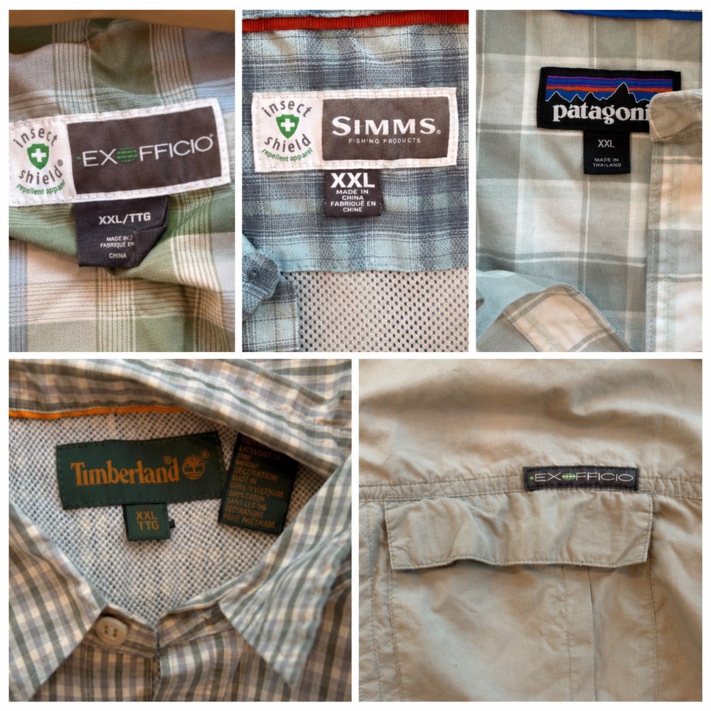 Lot of 5 Men's XXL Outdoor Fishing Hunting Hiking Shirts Patagonia Simms - Picture 3 of 13